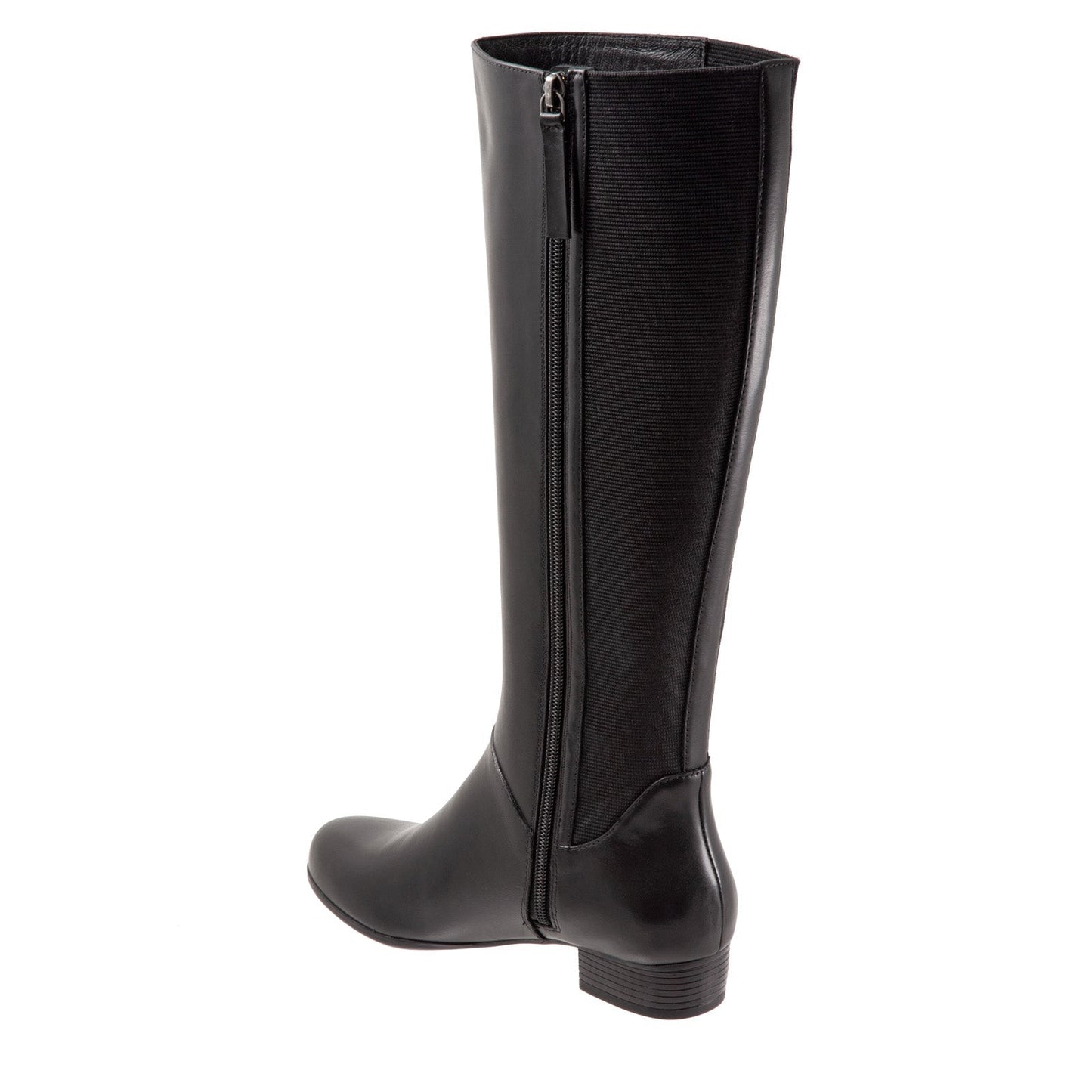 Trotters Misty Wide Shaft T2261-001 Womens Black Leather Knee High Boots
