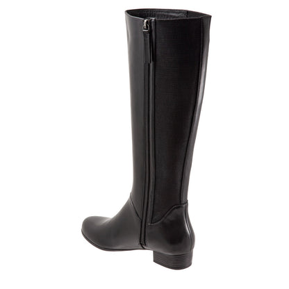 Trotters Misty Wide Shaft T2261-001 Womens Black Leather Knee High Boots