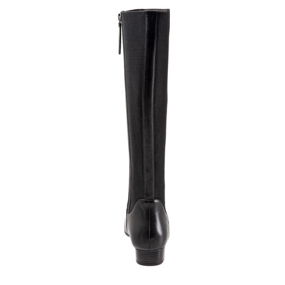 Trotters Misty Wide Shaft T2261-001 Womens Black Leather Knee High Boots