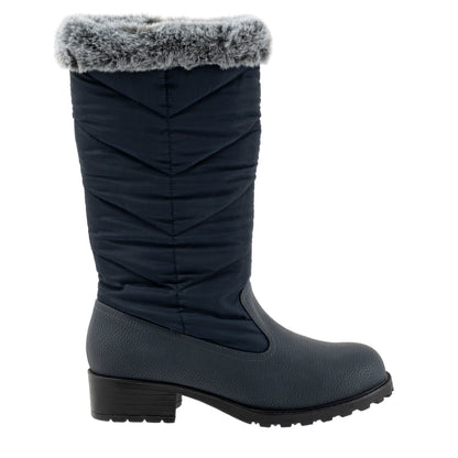 Trotters Benji 3.0 T2351-400 Womens Blue Leather Zipper Casual Dress Boots