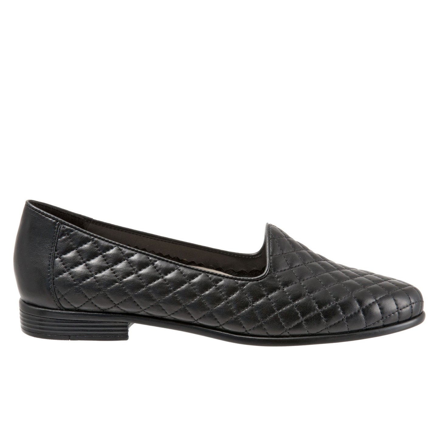 Trotters Liz T5158-015 Womens Black Narrow Leather Loafer Flats Shoes