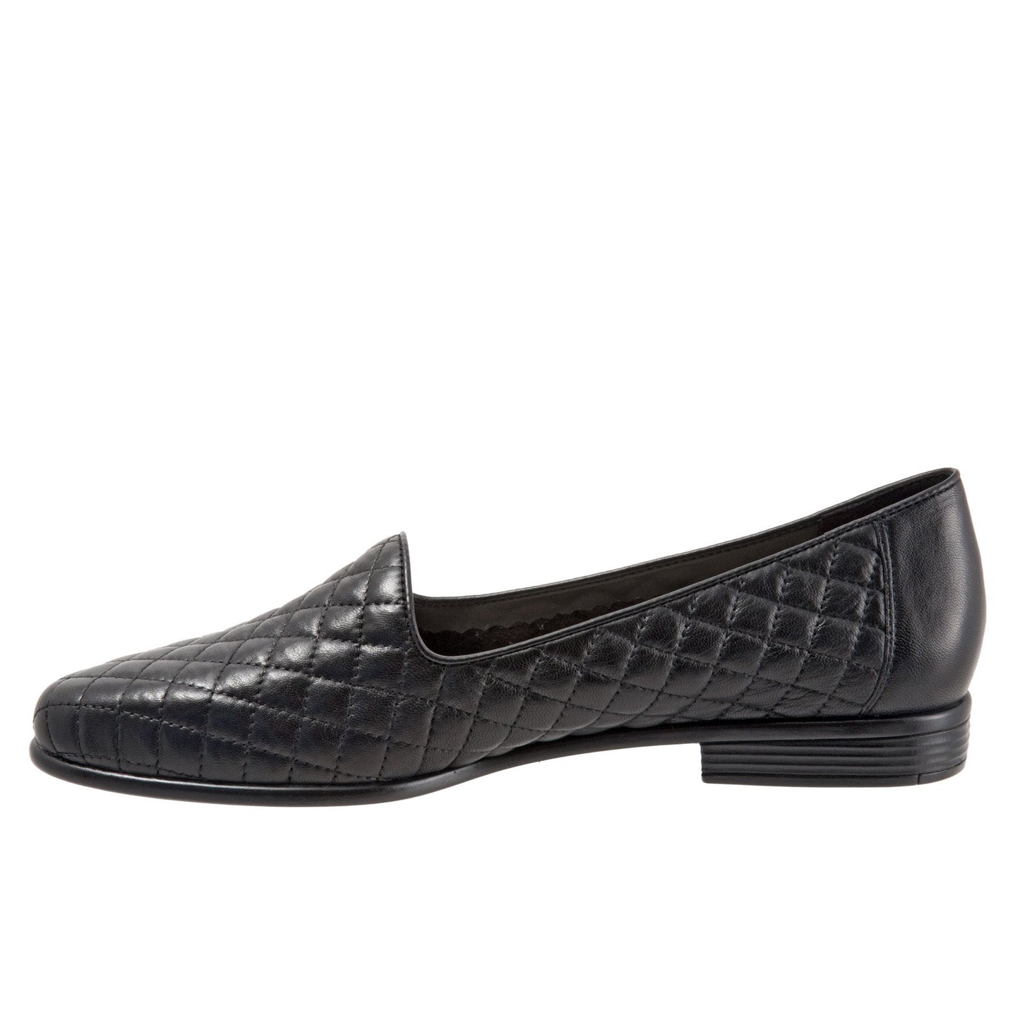 Trotters Liz T5158-015 Womens Black Narrow Leather Loafer Flats Shoes