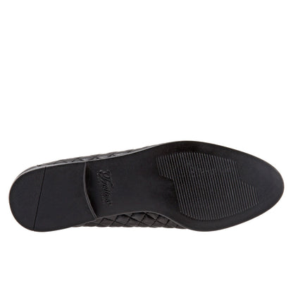 Trotters Liz T5158-015 Womens Black Extra Wide Leather Loafer Flats Shoes