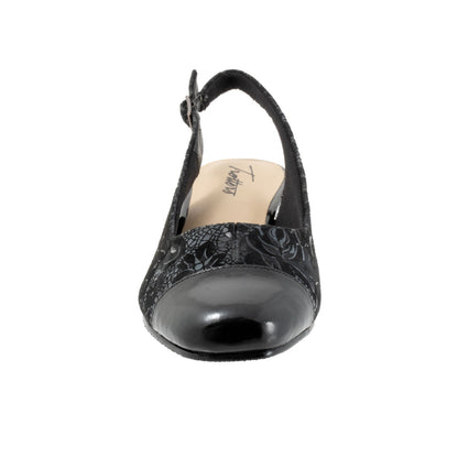 Trotters Dea T7001-061 Womens Black Narrow Leather Slingback Heels Shoes