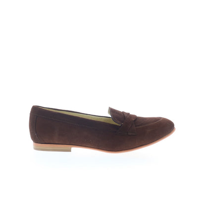 Hitchcock Alice W215 Womens Brown Extra Wide 4E Suede Loafer Flats Shoes