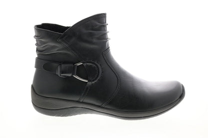 Earth Watson Womens Black Wide Leather Zipper Casual Dress Boots