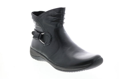 Earth Watson Womens Black Wide Leather Zipper Casual Dress Boots