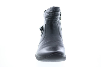Earth Watson Womens Black Wide Leather Zipper Casual Dress Boots