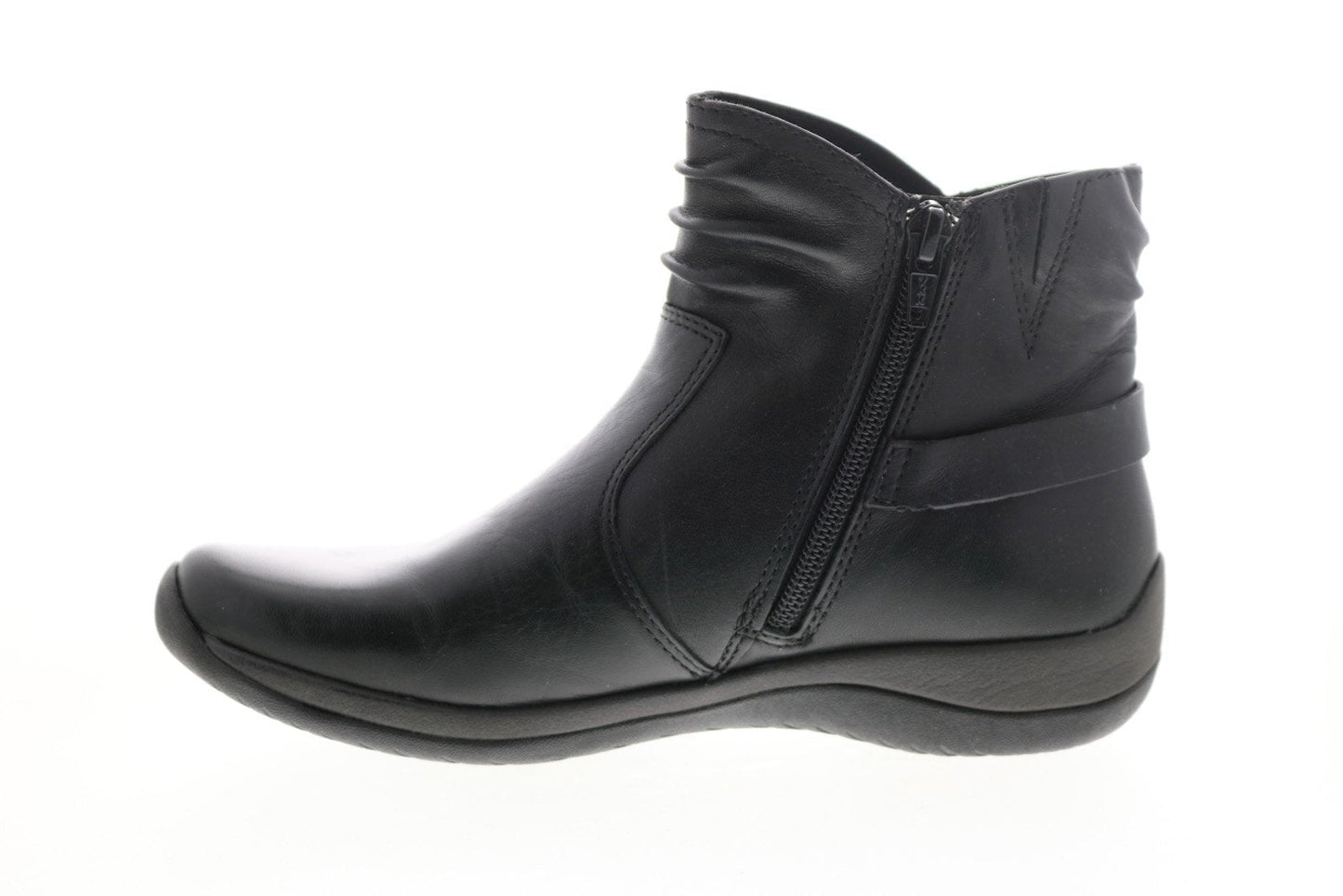 Earth Watson Womens Black Wide Leather Zipper Casual Dress Boots