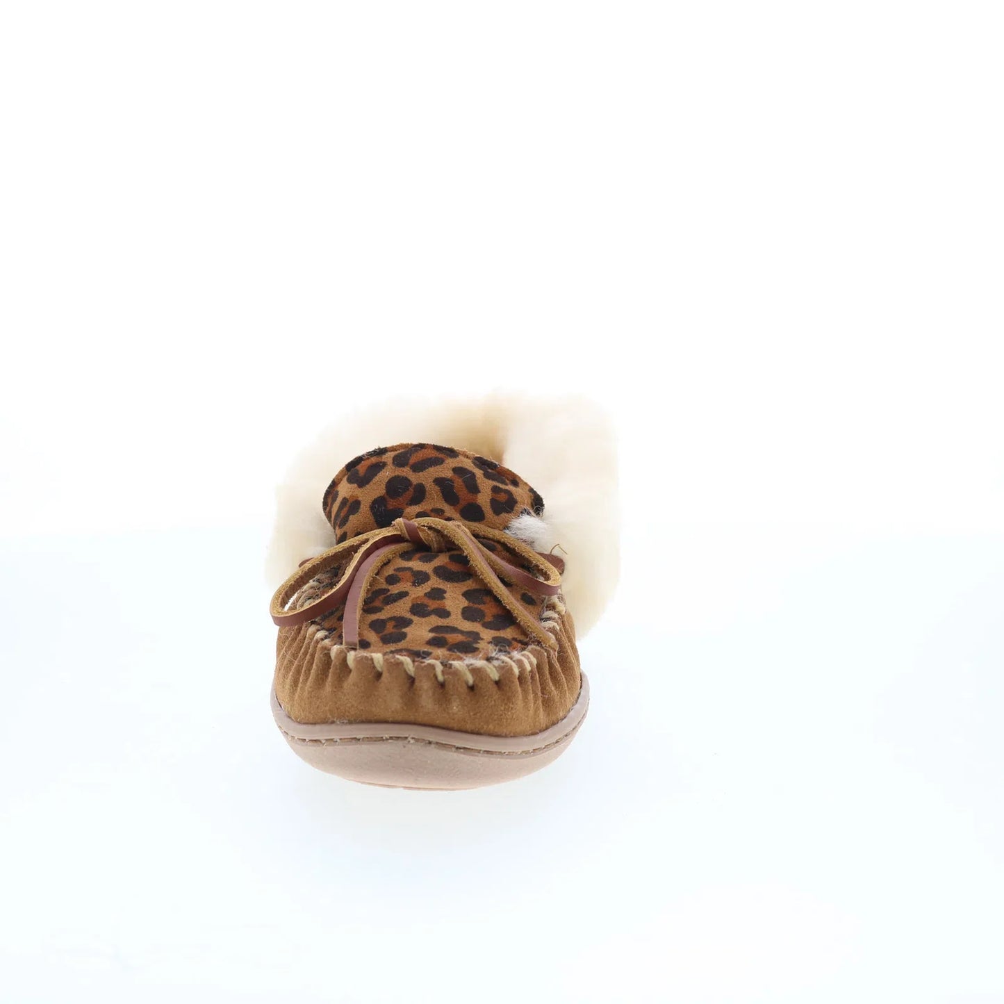 Minnetonka Alpine Sheepskin Moc 3371F Womens Brown Loafer Slippers Shoes