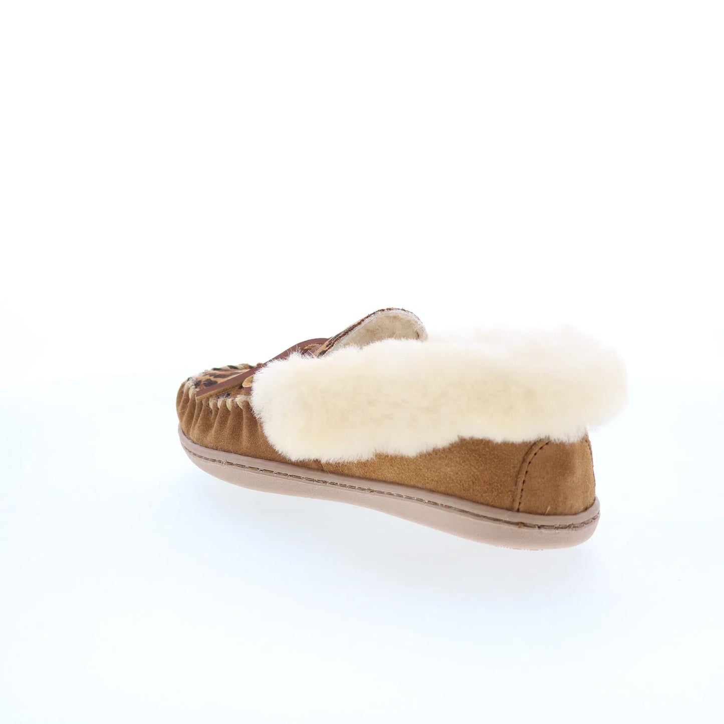 Minnetonka Alpine Sheepskin Moc 3371F Womens Brown Loafer Slippers Shoes
