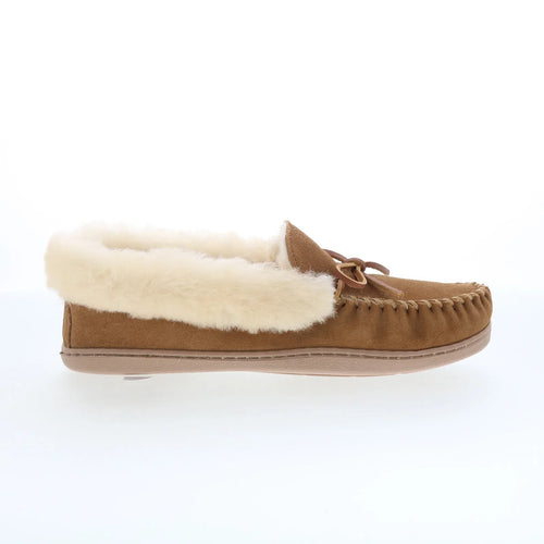 Minnetonka Alpine Sheepskin Moc 3371H Womens Brown Loafer Slippers Shoes