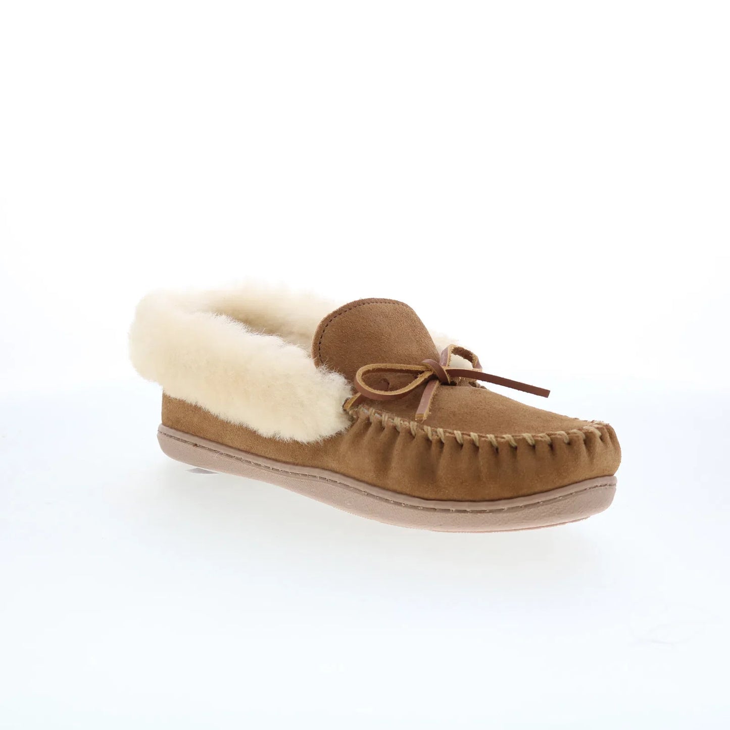 Minnetonka Alpine Sheepskin Moc 3371H Womens Brown Loafer Slippers Shoes