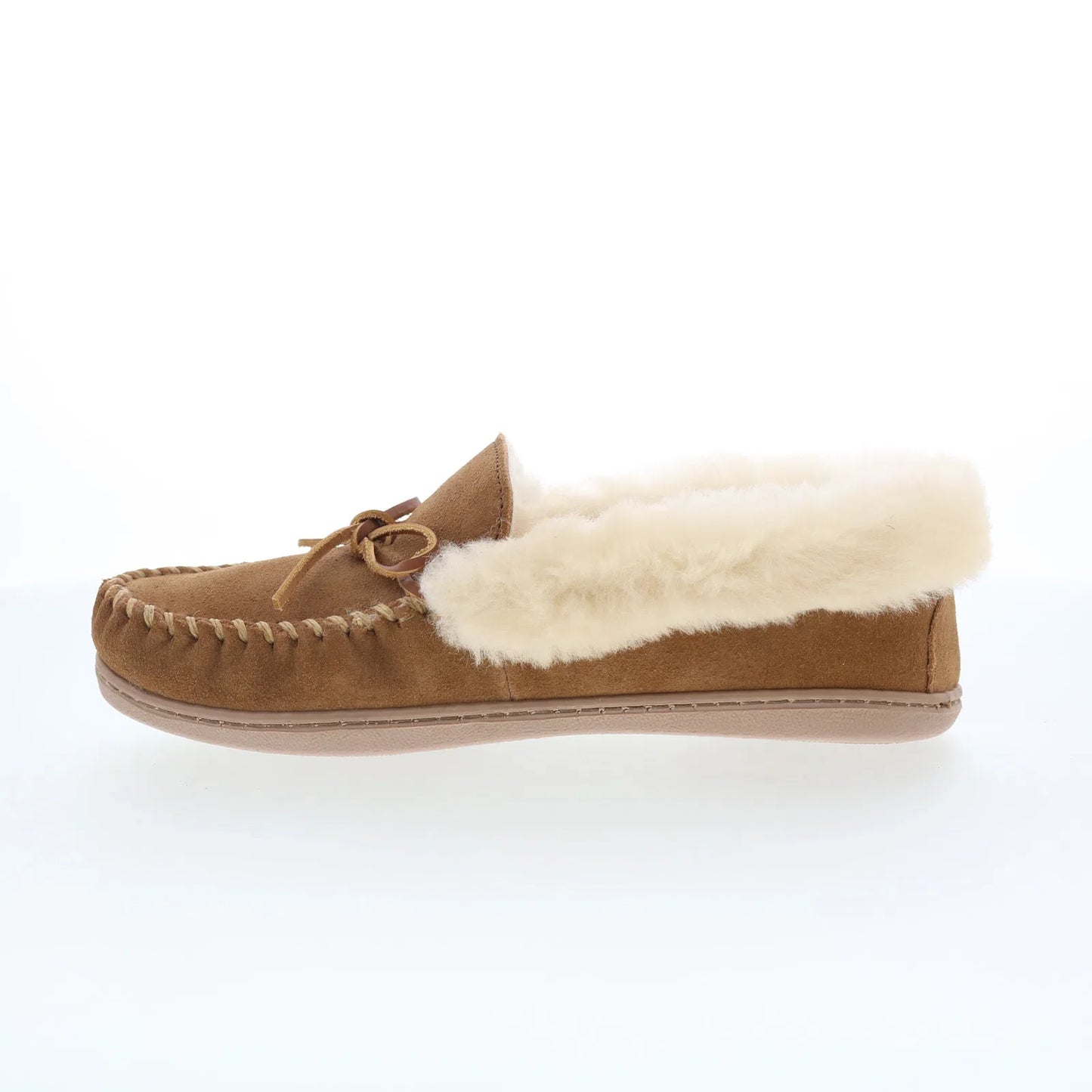 Minnetonka Alpine Sheepskin Moc 3371H Womens Brown Loafer Slippers Shoes