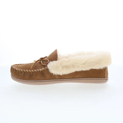 Minnetonka Alpine Sheepskin Moc 3371H Womens Brown Loafer Slippers Shoes