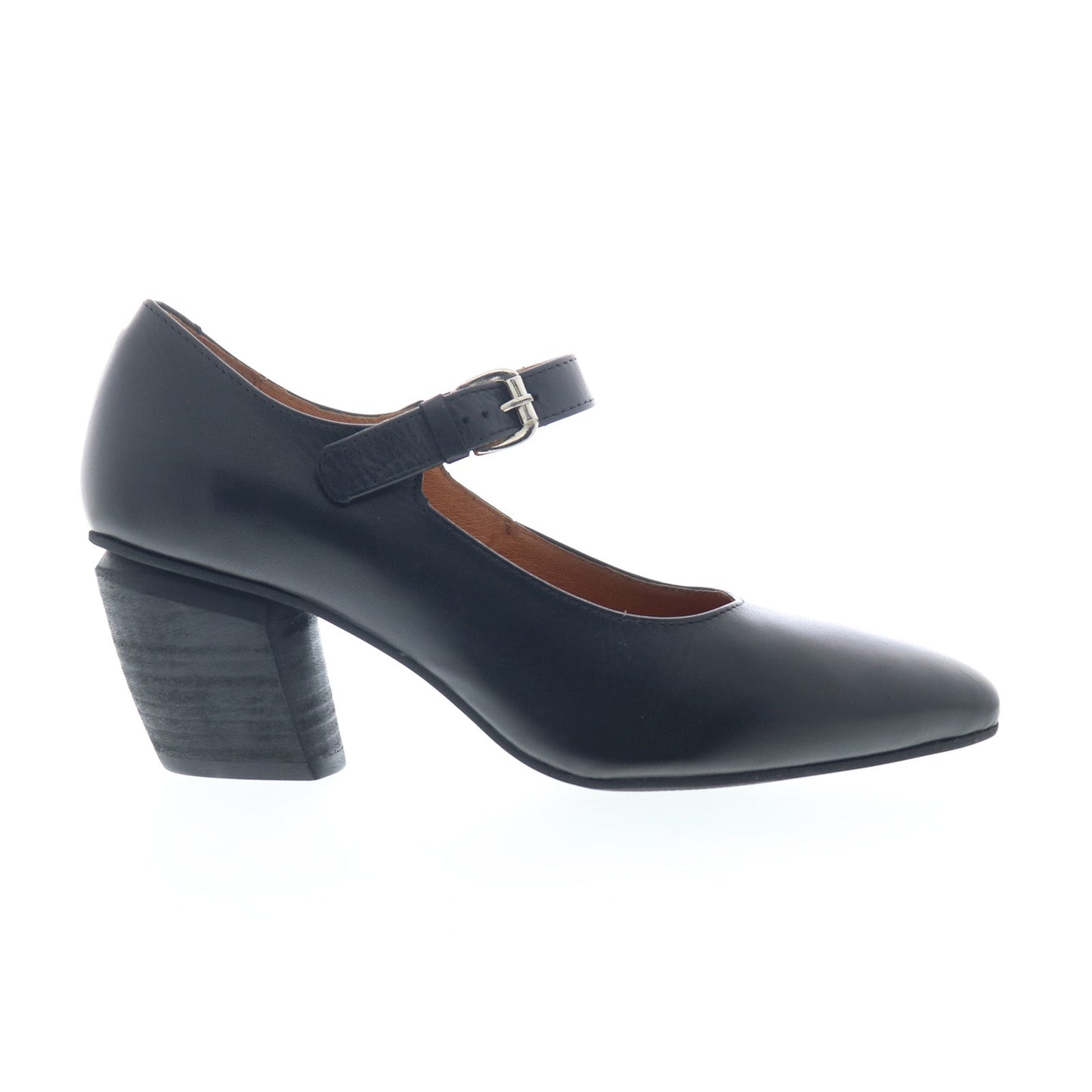 Miz Mooz Amara Womens Black Leather Hook & Loop Pumps Heels Shoes