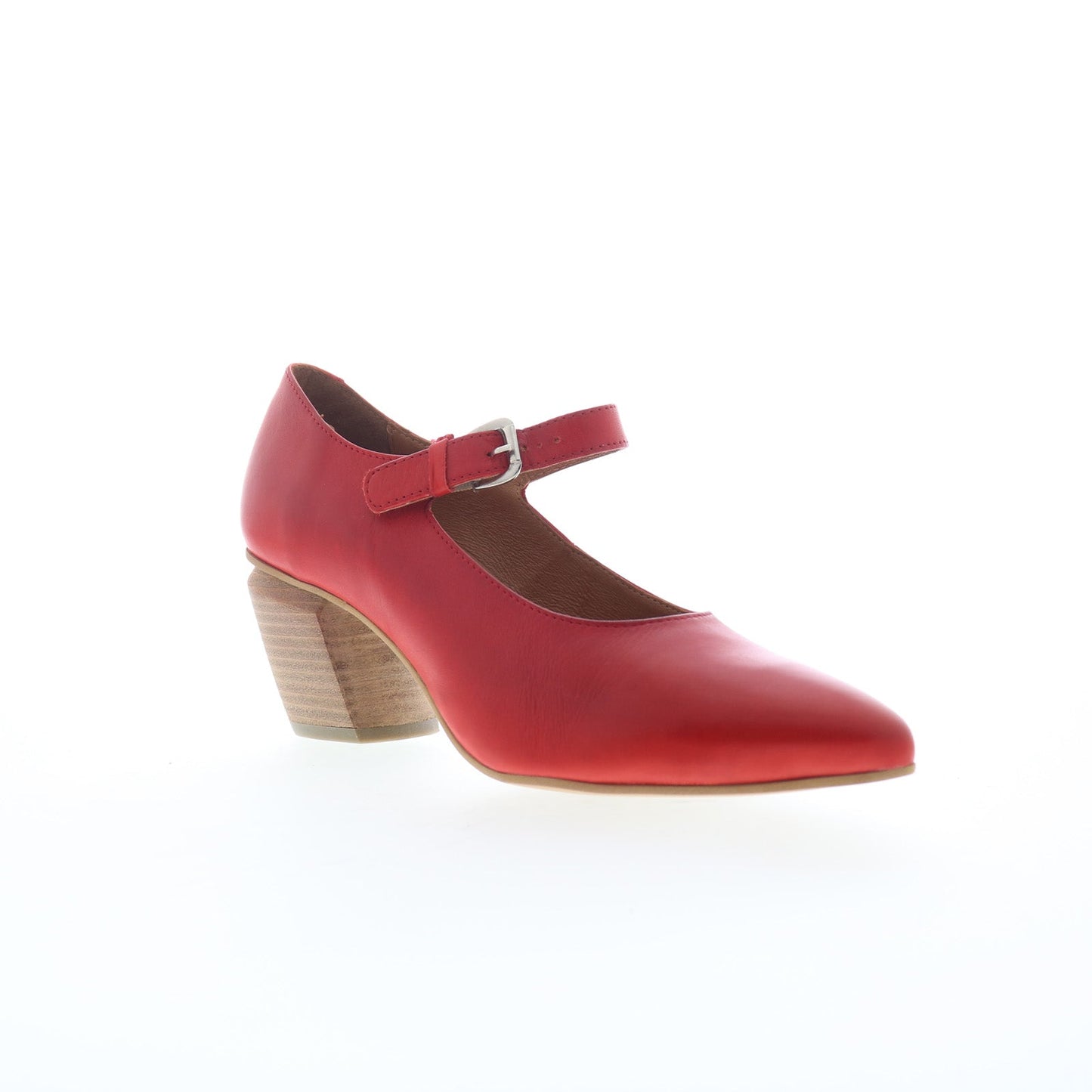 Miz Mooz Amara Womens Red Leather Hook & Loop Pumps Heels Shoes