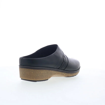 Softwalk Amber 3.0 S2301-001 Womens Black Leather Slip On Clog Flats Shoes