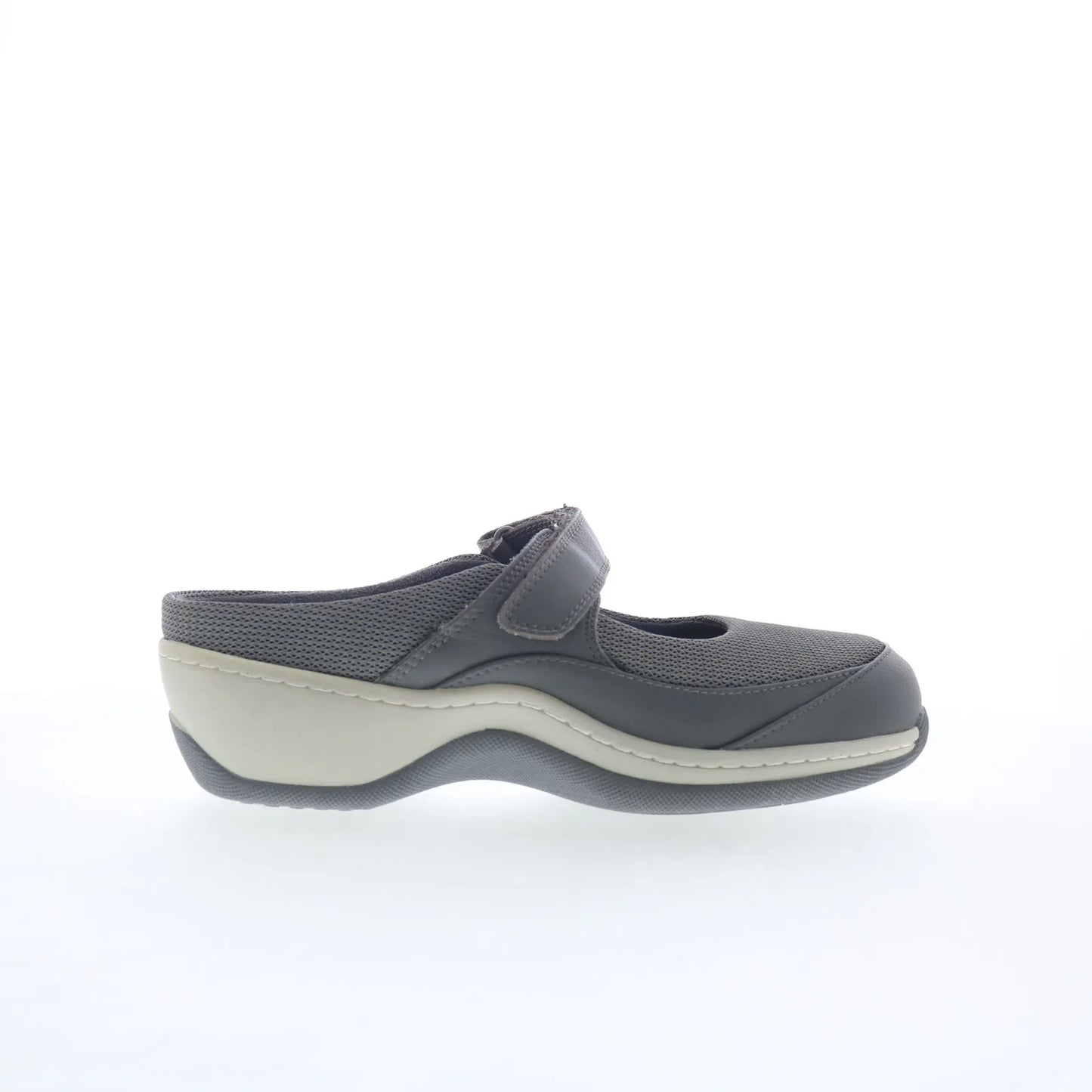 Softwalk Arcadia S2200-058 Womens Gray Canvas Strap Clog Flats Shoes