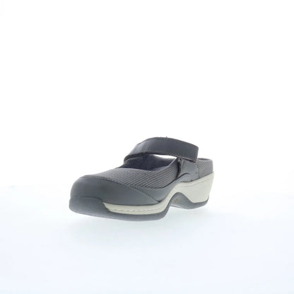 Softwalk Arcadia S2200-058 Womens Gray Canvas Strap Clog Flats Shoes