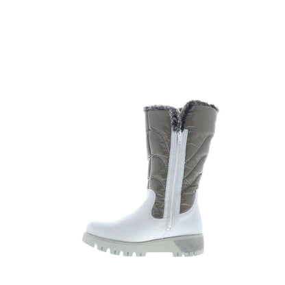 Bos. & Co. Astrid Womens White Leather Zipper Casual Dress Boots