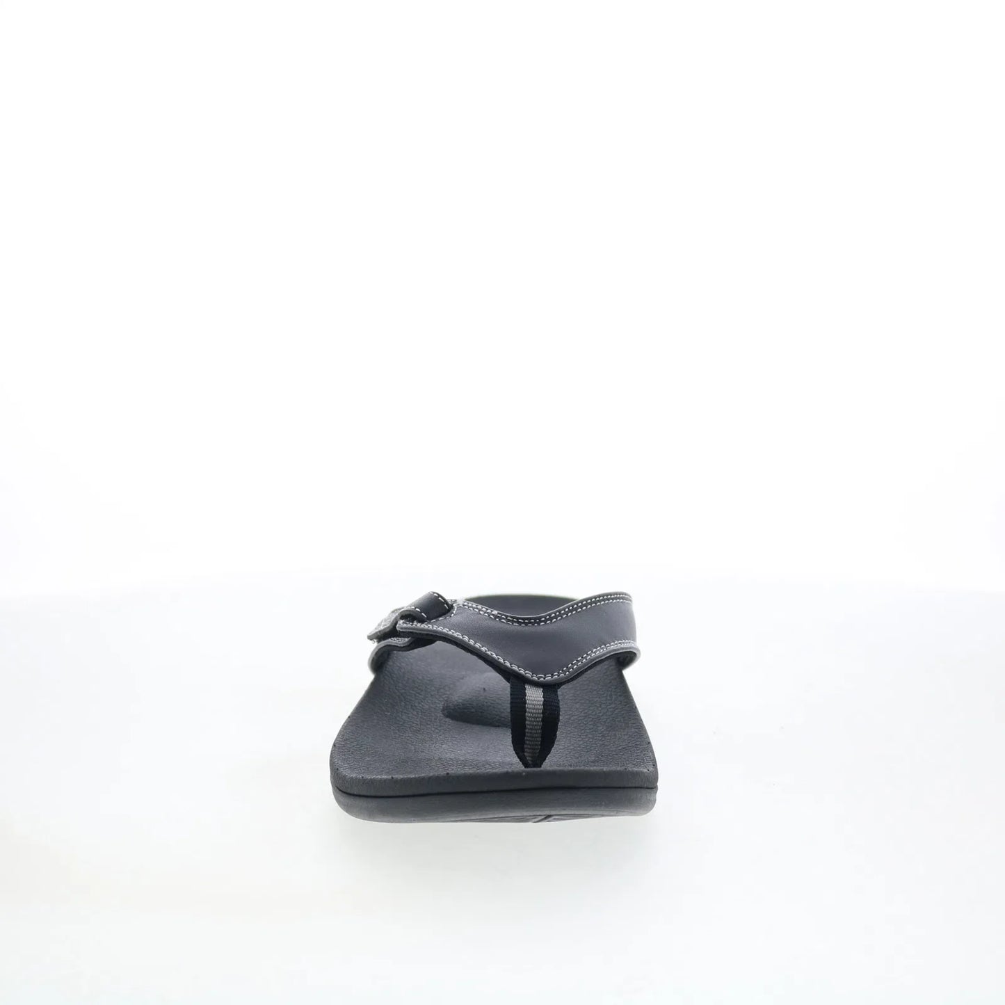 Spenco Ava SP1137BLK Womens Black Leather Slip On Flip-Flops Sandals Shoes