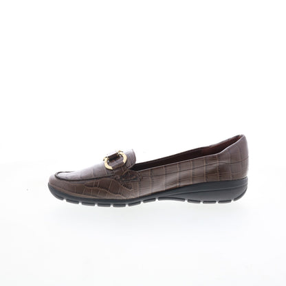 Easy Spirit Avienta SEAVIENTA Womens Brown Leather Loafer Flats Shoes