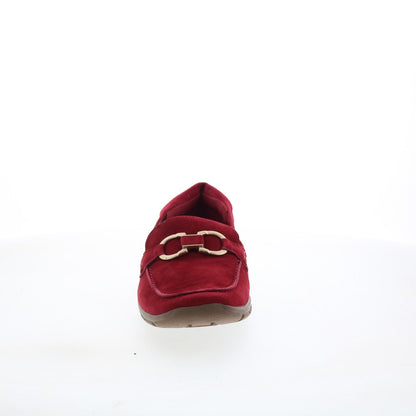 Easy Spirit Avienta SEAVIENTA Womens Red Narrow Suede Loafer Flats Shoes