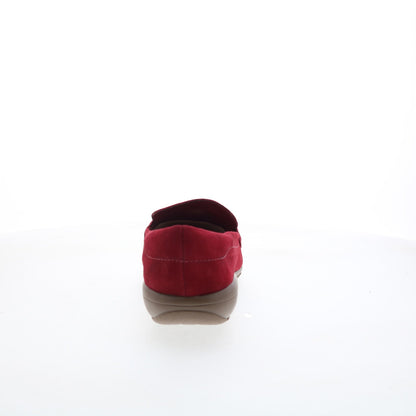 Easy Spirit Avienta SEAVIENTA Womens Red Narrow Suede Loafer Flats Shoes
