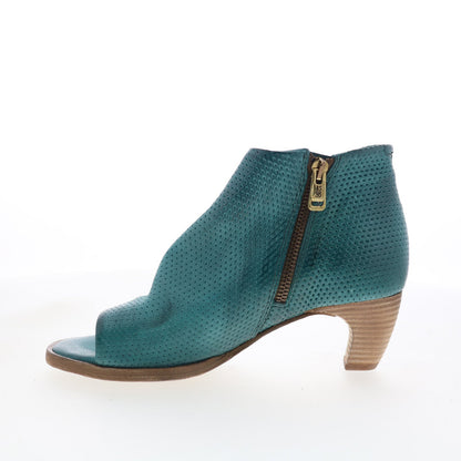 A.S. 98 Bakari Womens Green Leather Zipper Heeled Sandals Shoes
