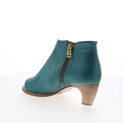 A.S. 98 Bakari Womens Green Leather Zipper Heeled Sandals Shoes