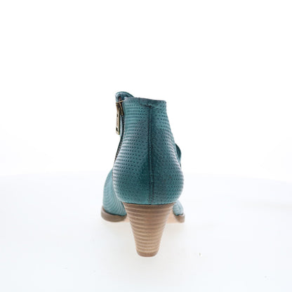 A.S. 98 Bakari Womens Green Leather Zipper Heeled Sandals Shoes
