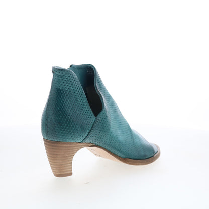 A.S. 98 Bakari Womens Green Leather Zipper Heeled Sandals Shoes