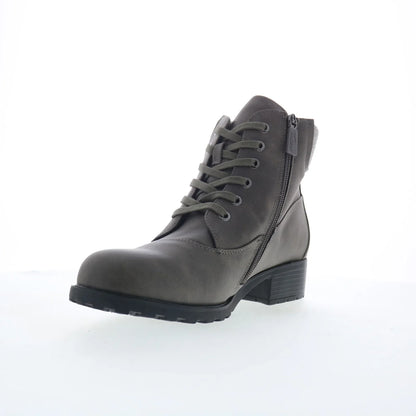 Trotters Bellamy T2350-075 Womens Gray Leather Ankle & Booties Boots