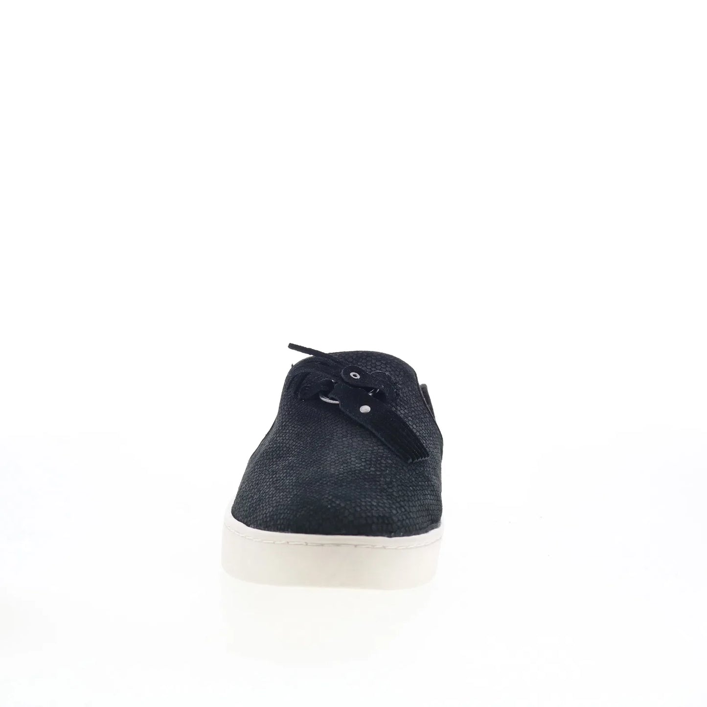 Spenco Bindie Slide SP1040BLK Womens Black Leather Clogs Slippers Shoes
