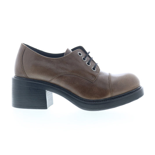 Miz Mooz Bleeker Womens Brown Leather Oxfords & Lace Ups Casual Shoes