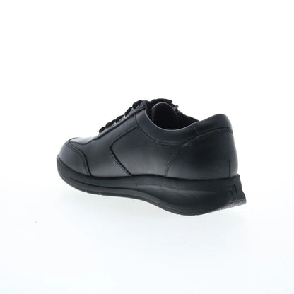 Revere Boston Womens Black Leather Lace Up Lifestyle Sneakers Shoes