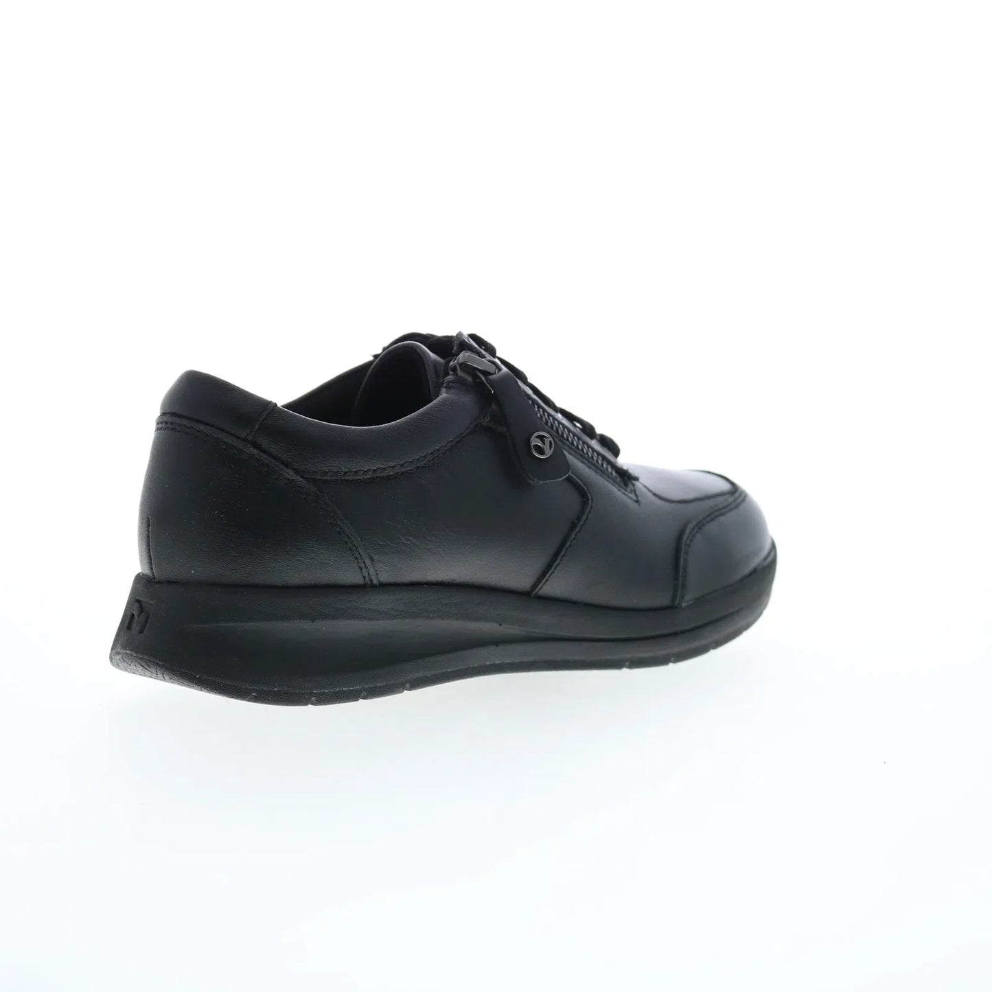 Revere Boston Womens Black Leather Lace Up Lifestyle Sneakers Shoes