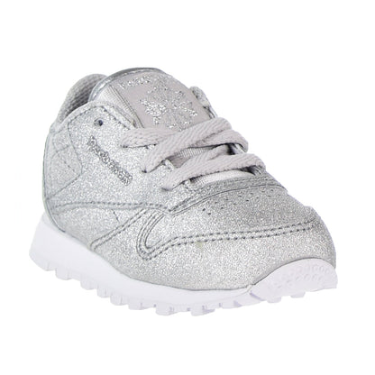 Reebok Classic Leather Syn Toddler's Shoes Silver Metallic/Snow Grey/White