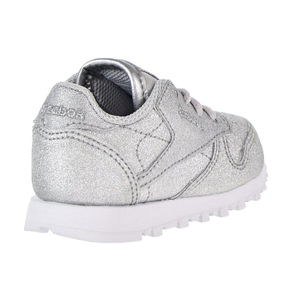 Reebok Classic Leather Syn Toddler's Shoes Silver Metallic/Snow Grey/White