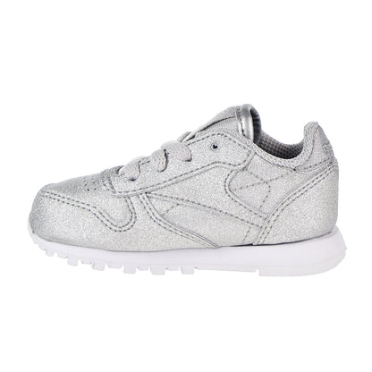 Reebok Classic Leather Syn Toddler's Shoes Silver Metallic/Snow Grey/White