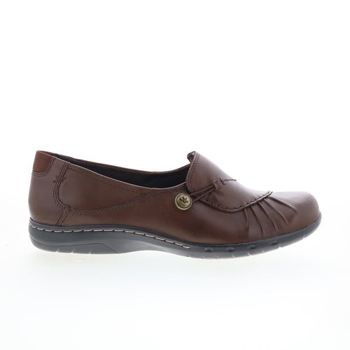 Cobb Hill Paulette Womens Brown Wide Leather Loafer Flats Shoes