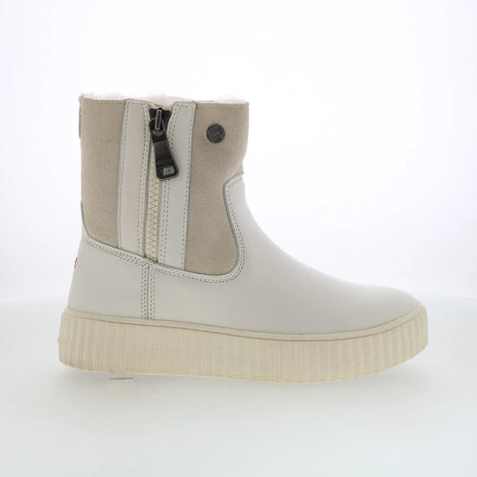 Pajar Caline 78304 Womens White Leather Slip On Ankle & Booties Boots