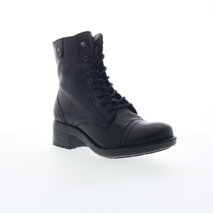 Miz Mooz Calla Womens Black Leather Zipper Casual Dress Boots