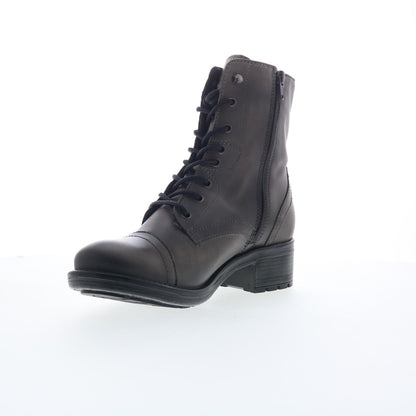 Miz Mooz Calla Womens Gray Leather Zipper Casual Dress Boots