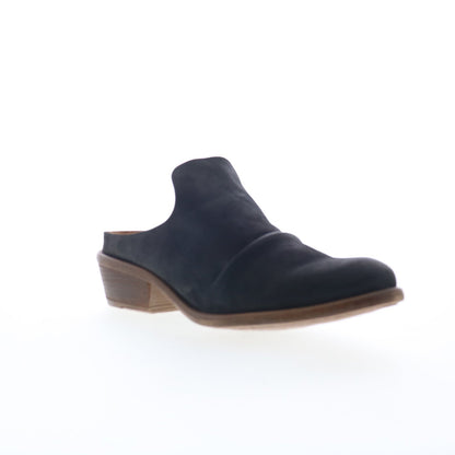 Miz Mooz Cellia Womens Black Leather Slip On Heeled Sandals Shoes