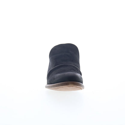 Miz Mooz Cellia Womens Black Leather Slip On Heeled Sandals Shoes