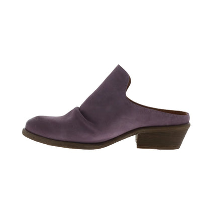 Miz Mooz Cellia Womens Purple Suede Slip On Heeled Sandals Shoes