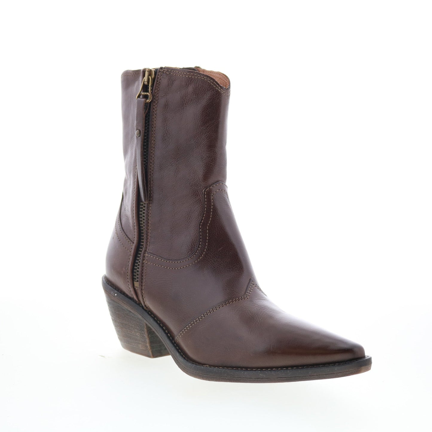 A.S. 98 Charlie Womens Brown Leather Zipper Ankle & Booties Boots