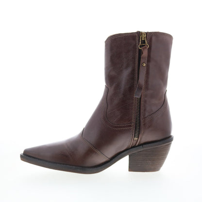 A.S. 98 Charlie Womens Brown Leather Zipper Ankle & Booties Boots